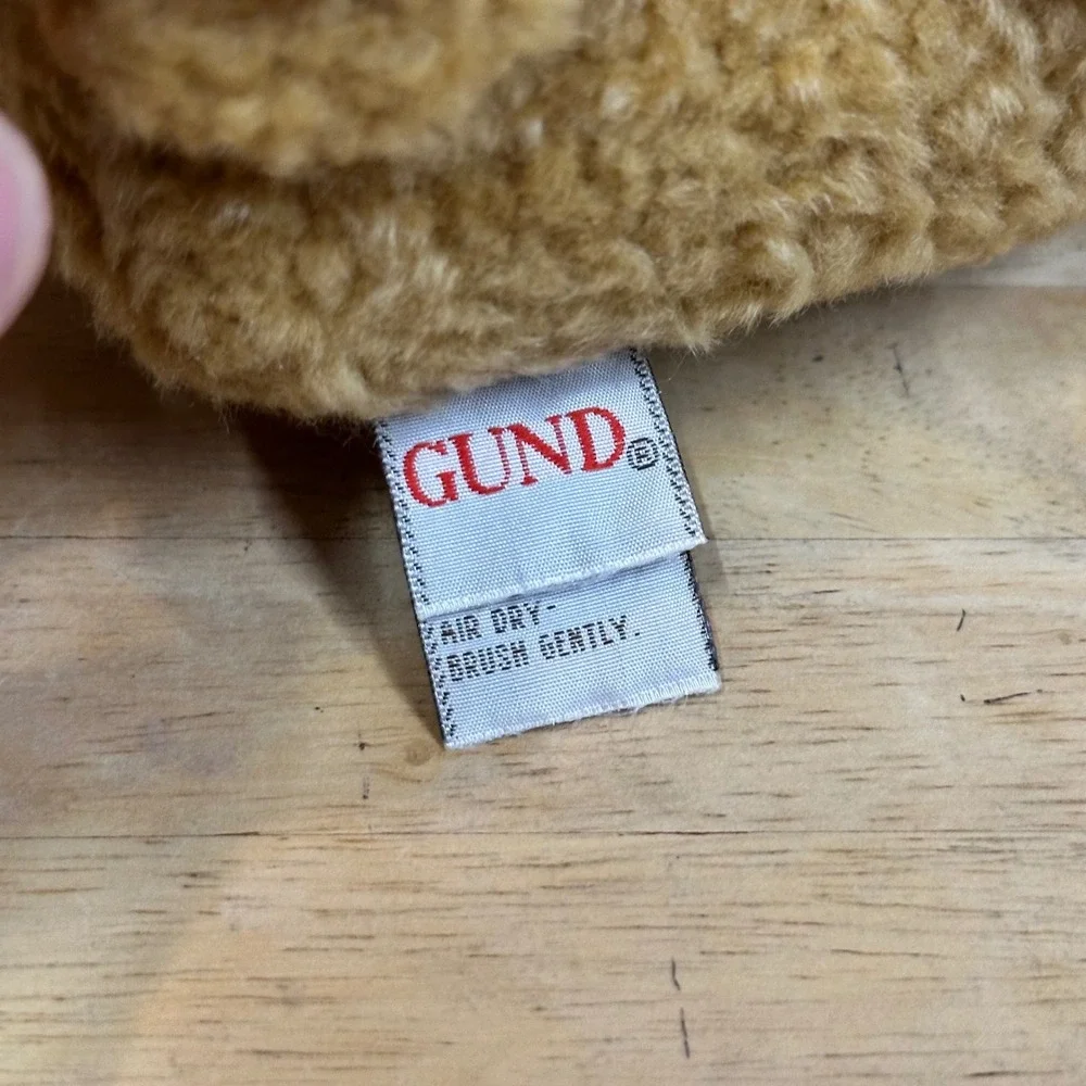 Gund Gundy 2001 Plush Bear Unisex Small Tan Brown Ribbon Vintage Excellent